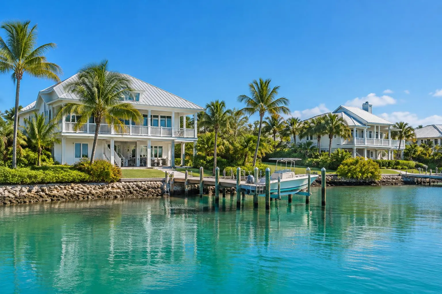 Florida homes beside a coastal waterway